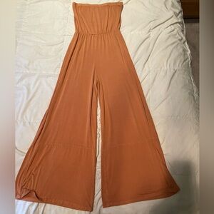 American Eagle Orange Flare Leg Jumpsuit